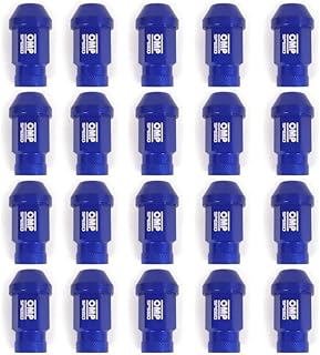 OMP Speed Juego de 20 Tuercas de Aluminio M14X1.5 Llave de 19 Largo 40mm Color Azul de Aluminio 7075