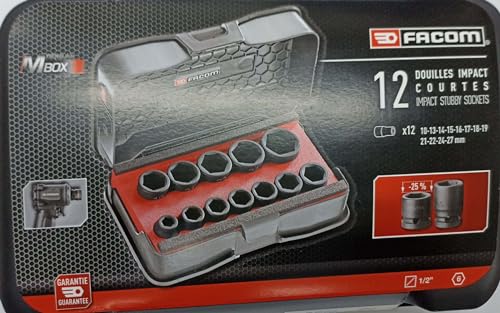 FACOM - Jeu de 12 douilles impact compactes en coffret