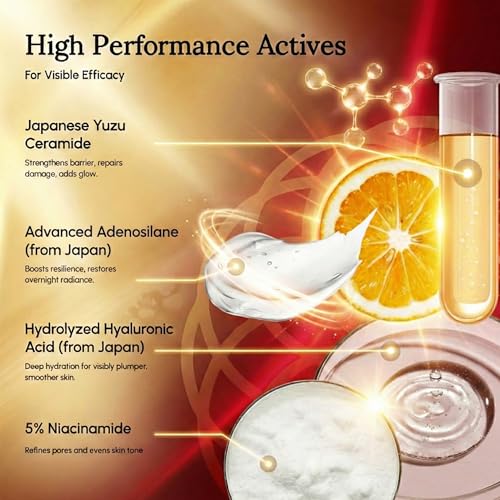 Image of Face Serum for Glowing Skin | Japanese Skincare | with Niacinamide & Hyaluronic Acid | Reduces Pigmentation and Dark Spots | Ideal for Men & Women | 10 ml