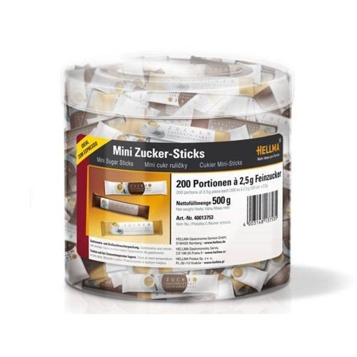 Mini Zucker-Sticks, 6x 200 Stück á 2,5g pro St.