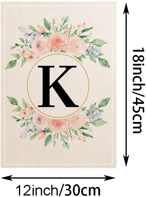 Miniatura 4 de Banderas de jardín con monograma con letra K para exteriores, de 12 x 18 pulgadas, de doble cara, para patio al aire libre, porche, césped, jardín,