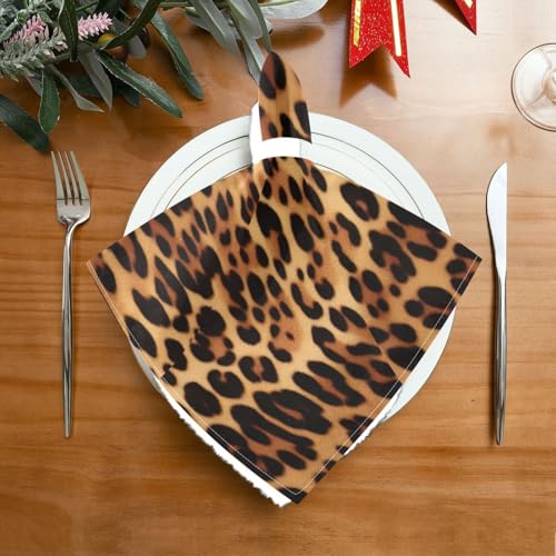 Servilletas de tela cuadradas estampado leopardo 6 unidades miniatura 2