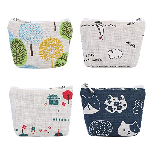 Oyachic 4 Packs Coin Purse Pouch Change Purse Clasp Wallet Coin Bag Coin Holder
