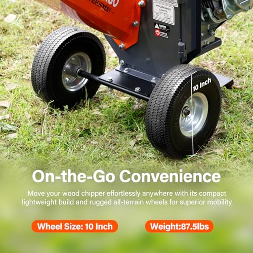 WOODKINGO Mini Wood Chipper Shredder Mulcher Heavy Duty 7HP Compact Design 3\" Inch Max Capacity 212cc Gas Powered Engine 4-Stroke Fast Chipping Chopping for Forestry, Gardens,Landscaping(WK-02) - Thumbnail 7