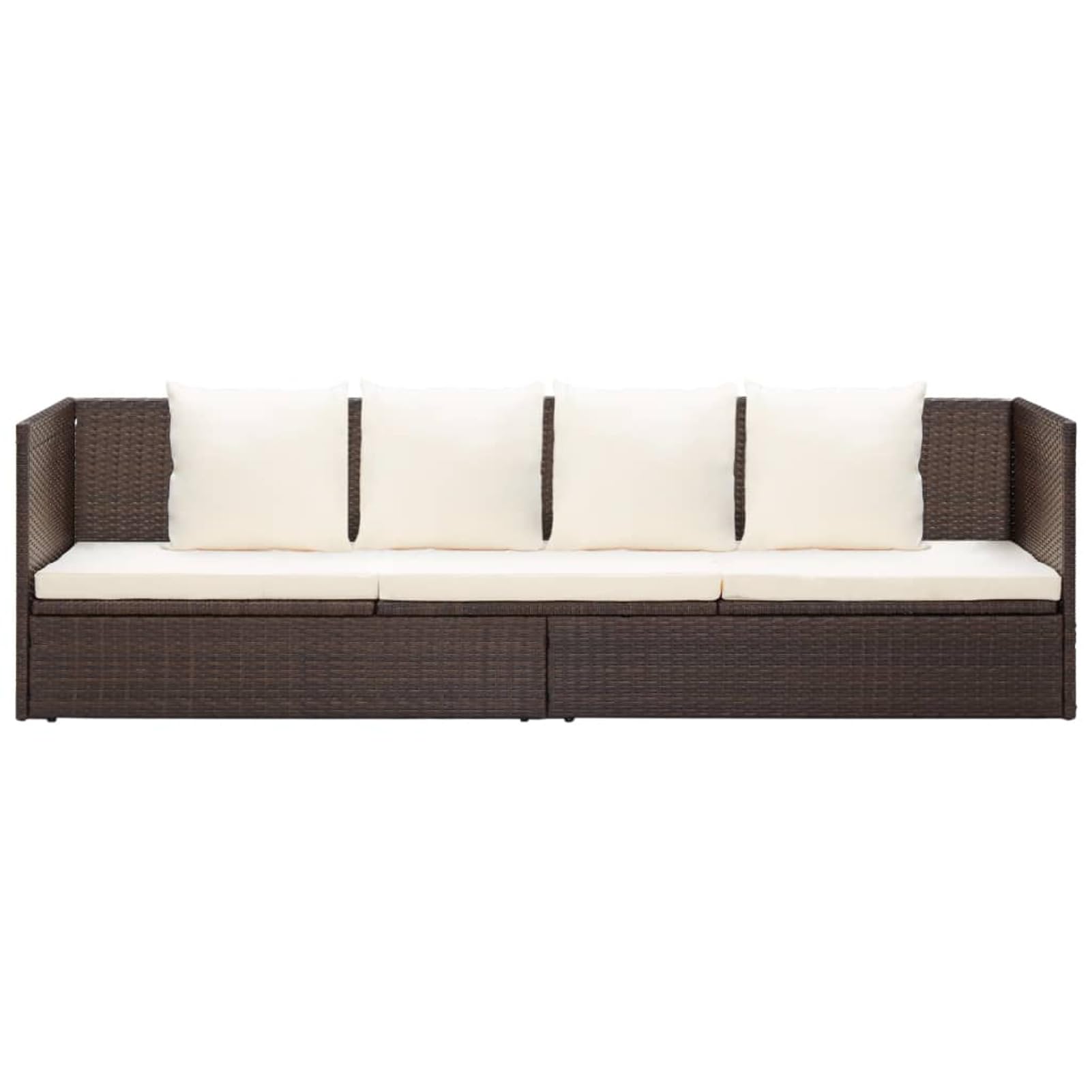 Homgoday Decor szafka ogrodowa z poduszkami z polirattanu brązowe, leżaki, rozkładana sofa, leżaki ogrodowe, leżak basenowy, do basenu, balkonu, mebli