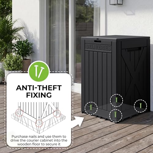 Image of Greesum 52 Gallon Extra Large Deck Box with Lock, Dark Black