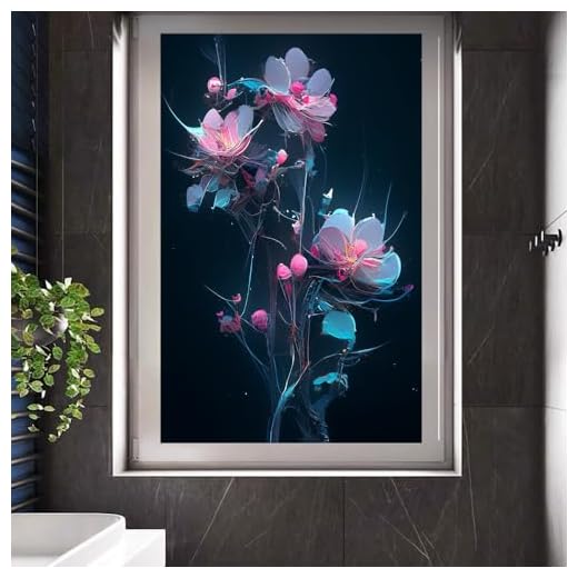 Elegant Floral Art Window Film for Privacy