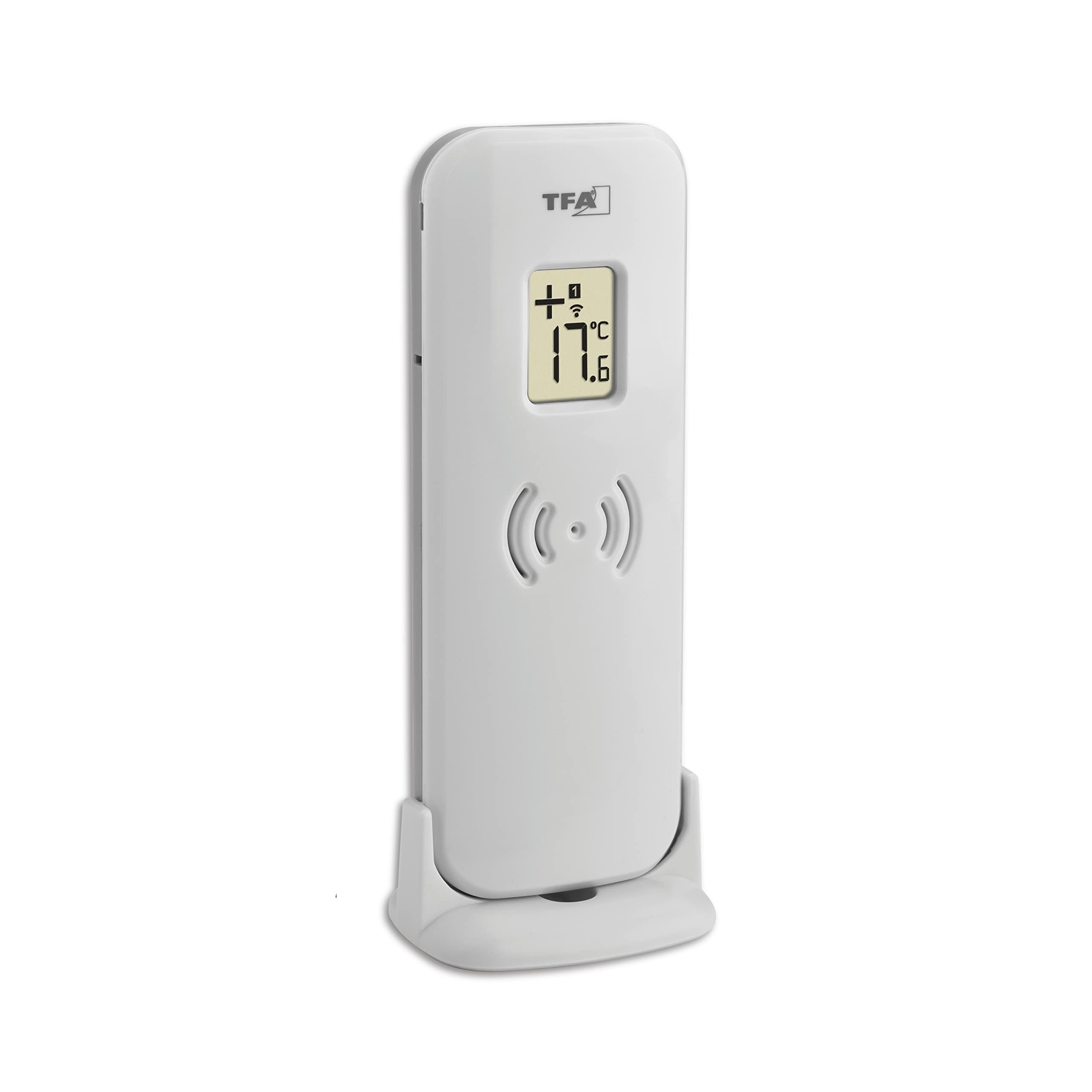 TFA Dostmann Digitales Funk-Thermometer Double-Check, 30.3073.01, mit 2 Sendern (Temperatursender + wasserdichter Kabelfühler), Max.-Min.-Werte, Temperaturalarm mit Aufzeichnung, schwarz
