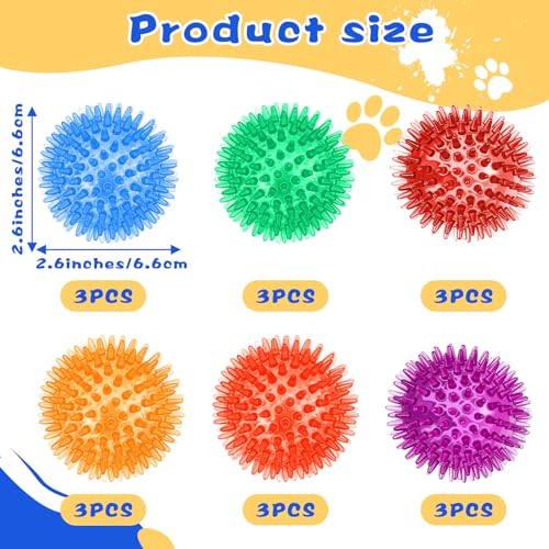 COMNICO 18 Piezas Pelotas Sonoras Mordibles para Perros miniatura 2