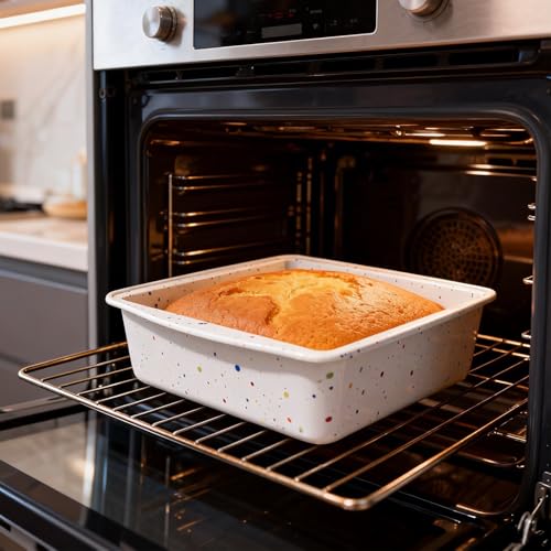 Image of saphe 8 inch Silicone Square Cake Pan Nonstick Silicone Cake Molds, Brownie baking molds for Brownie, Cake, Bread, Pie and Lasagna (3 packs) (3)
