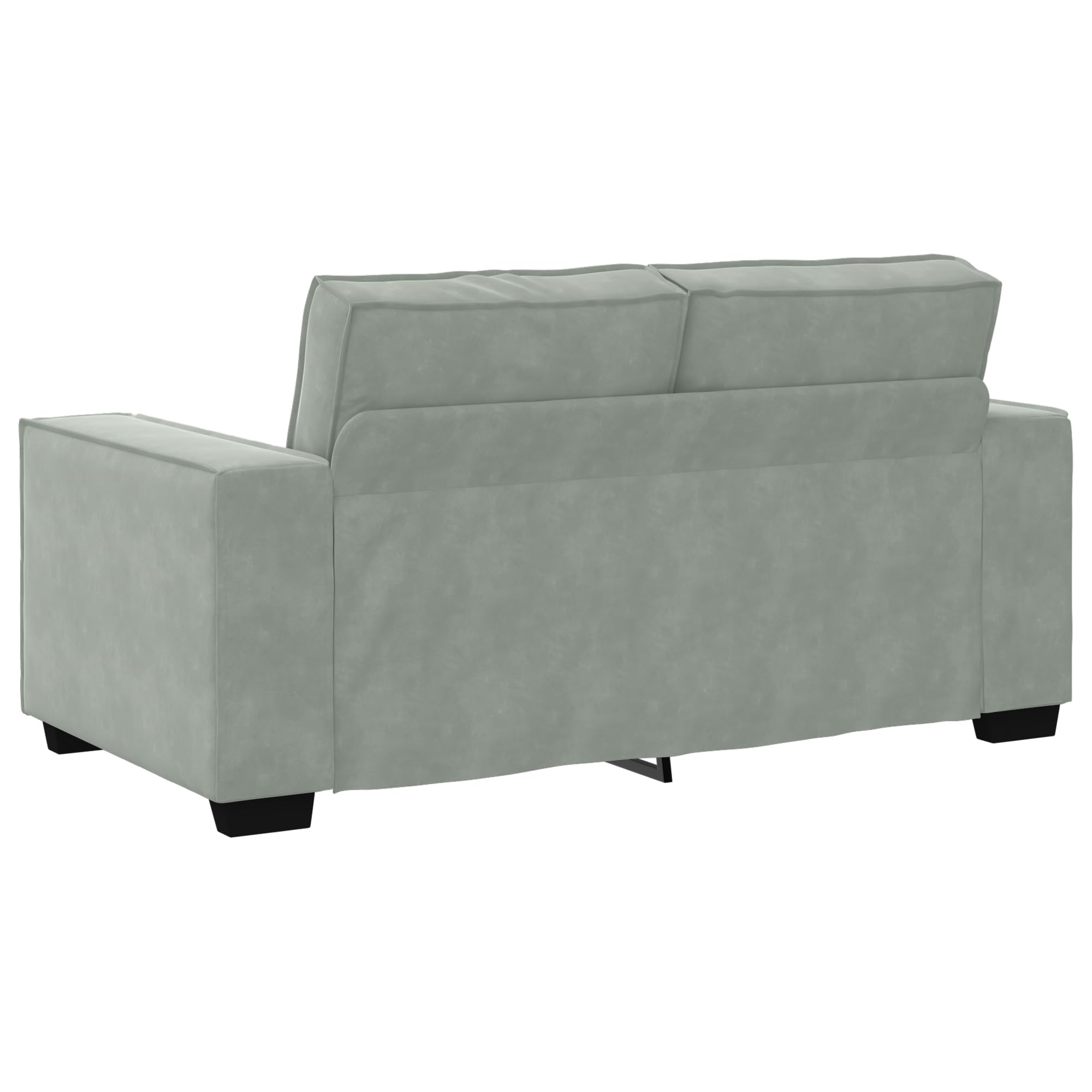 3-częściowy komplet mebli z poduszkami, jasnoszary, aksamitny – 3-osobowa sofa z miękkiego aksamitu zapewnia przytulną atmosferę, stabilna rama ze sklejki i metalu, szerokie podłokietniki