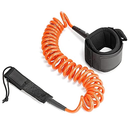 KARLOR Surfboard Leash, 5.5mm & 7Ft Aufgerollte TPU Paddle Leash mit Fußschlaufe Klettverschluss für Stand up Paddle Board Surfboard