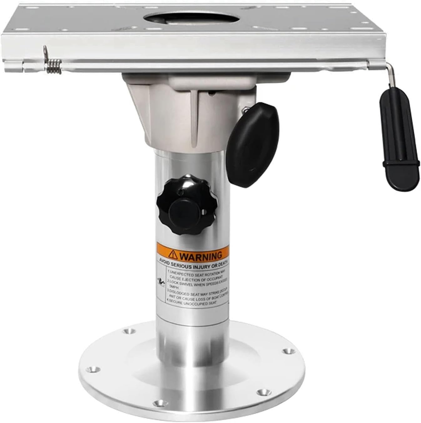 Boat Seat Pedestal with Slide,Aluminum Adjustable from 13 inches to 19 inches Boat Seats and Pedestals with Height Adjustable Suitable for Most Vessel Seat