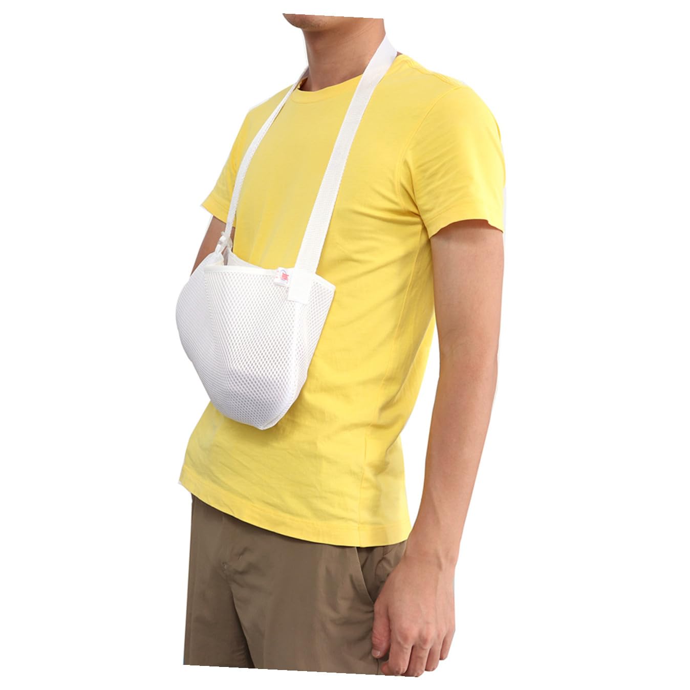 Adjustable White Arm Sling Comfortable Shoulder Immobilizer for Broken and Fractured Arms Mesh Design for Easy One Handed Suitable for Men and Women