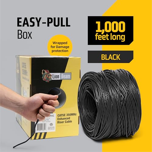 Cable Ethernet Cat6e Cobre Macizo LION BEAM 1000 FT miniatura 6