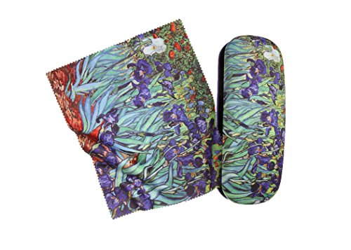 Preisvergleich Produktbild Brillenetui Set Vincent van Gogh "Schwertlilien 2" mit Velour bezogen