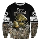 3D Animal Carp Fishing Impreso Sudadera con Capucha Harajuku Sudadera Unisex Casual Chaqueta Pullover Sudadera Hombre