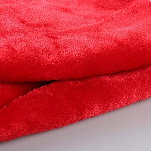 Yuboo Santa Christmas Tree Skirt, 48“ Large Velvet Red&White Tree Rug For Red White Christmas Decorations&Ornaments Indoor,Washable #TOP3