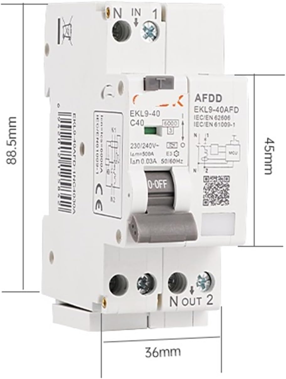 EKL9-40 Overload Leakage Short Circuit Protection 2P 30mA 32A 40A arc Fault Protector Circuit Breaker EKL9 AFDD(32A)