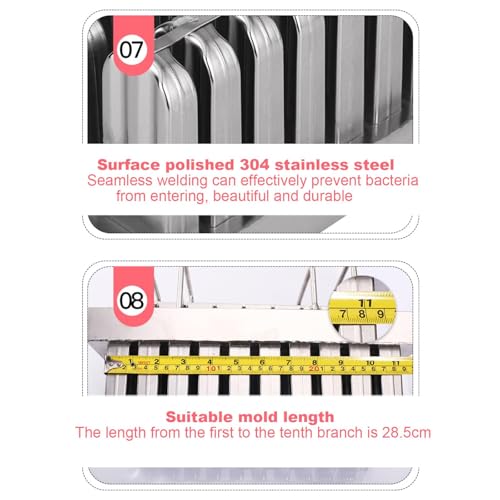 Molde de acero inoxidable para palitos de helado, para hacer paletas de yogur congelado para postres caseros, moldes de silicona reutilizables para uso comercial