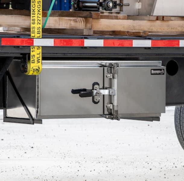 Image of Buyers Products 1762645, 24x24x60 Smooth Aluminum Underbody Truck Tool Box with Double Barn Door, Cam‑Lock Hardware, Rain Gutter Seal, Universal Mount Storage for Flatbed and Trailer Use