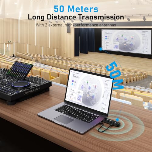 Image of Lemorele Wireless HDMI Transmitter and Receiver Kit, 2.4 /5G WiFi 50M 4K30Hz Ultra HD, Stream Video&Audio from Laptop /TV Box /Camcorder to HDTV /Projector /Monitor for Meetings,Home Theatre