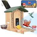 Smart Bird Feeder with Camera Solar Powered, 4K UHD Video Live Stream 8MP Photos, AI Bird Species Identification, Instant Arrival Alerts, Weatherproof Bamboo Design, Best Gift for Bird Lovers