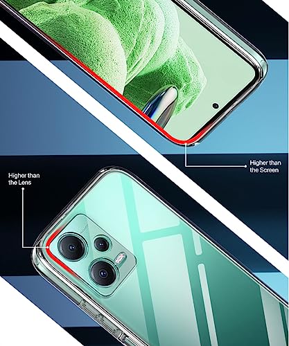 Image of WOW IMAGINE Crystal Clear Transparent Back Case Cover for Redmi Note 12 5G | Poco X5 5G | Full Device & Camera Prorection Shockproof TPU Silicone Back Cover Case - Transparent