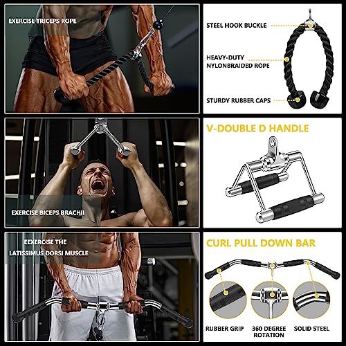 Cable Machine Attachment, LAT Pulldown Attachments, Home Gym Accessories, Triceps Pull Down Attachment