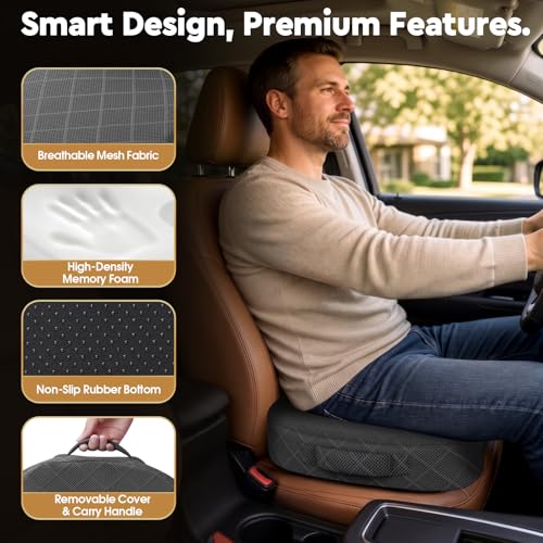 Image of TushGuard Seat Cushion - for Office Chair, Car Seat, Airplane, Bleacher - Sciatica & Coccyx Pain Relief Desk Chair Cushion for Long Sitting Office Workers, Car Drivers(Grey, XXX-Large)