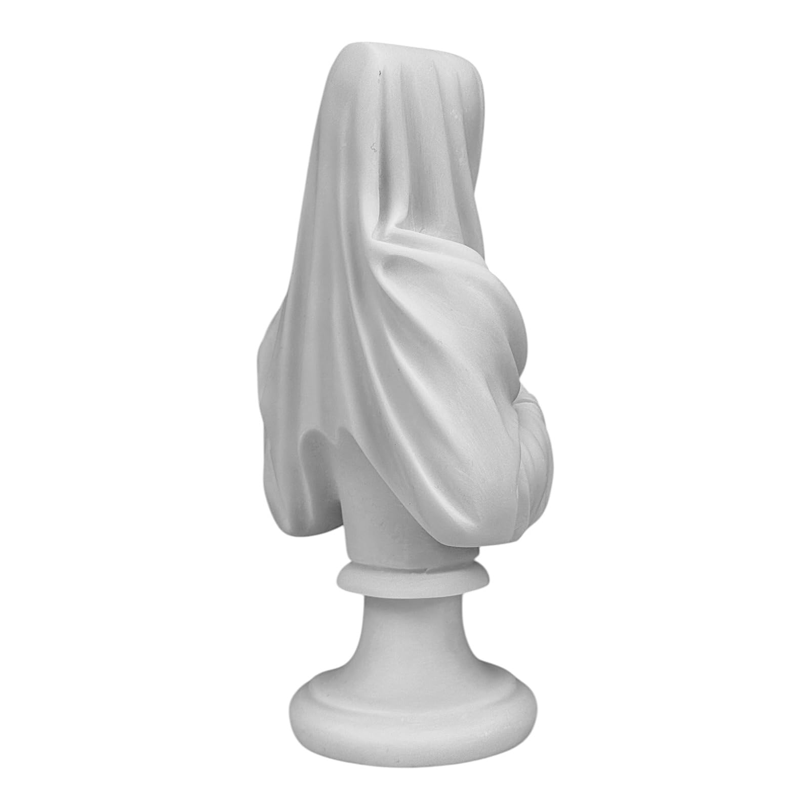 Busto del corazón inmaculado de la Virgen María, estatua de mármol fundido de 8.66 pulgadas, escultura religiosa hecha a mano