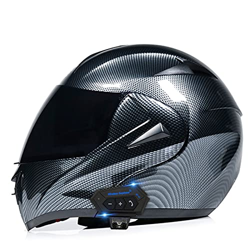 Casco integral para motocicleta con Bluetooth, homologado DOT/ECE, con sistema de ventilación de doble visera, adecuado para montar en exteriores 2, L = 57 ~ 58 cm