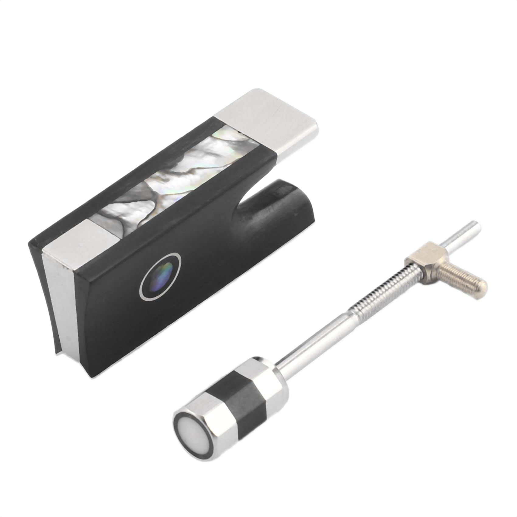 Geigenbogenfrosch 4/4 Violine Teile Metall Schwarz Silber | Hochwertiger Geigenbogenfrosch aus Metall, passend für 4/4 Violinen, perfekter Ersatz bei Beschädigung, einfache Montage.