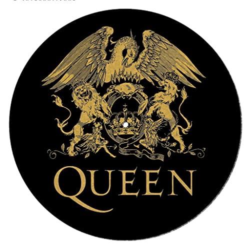 Pyramid International Queen Tapis pour Tourne-Disque pour mixage, grattage DJ et écoute à Domicile (Design Logo) – Produit Officiel, doré