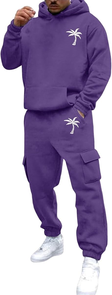 Conjunto de 2 piezas para hombre con capucha y pantalones deportivos