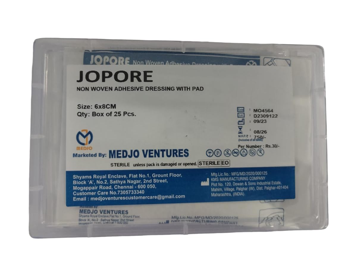 JOMED JOPORE NON WOVEN ADHESIVE DRESSING WITH PAD SIZE : 10 X 10 CM BOX OF 25 PCS (B0D4DYQT89) Amazon Price History, Amazon Price Tracker