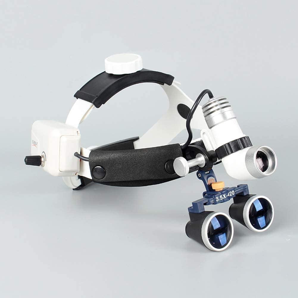 HTTGDGDH Loupes Magnifier With Headlights 3.5X Binocular Loupes Oral Ear And Nose Magnifying Glass