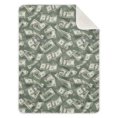 Image of Money Bills Vintage Dollar Sign Baby Swaddle Blanket for Boys and Girls, Muslin Baby Receiving Swaddle Blanket, Soft Cotton Nursery Swaddling Blankets for Newborn Toddler Infant