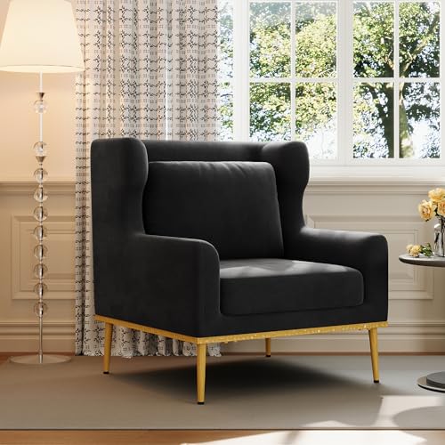 Sillón Curvo Terciopelo Plegable Negro miniatura 4