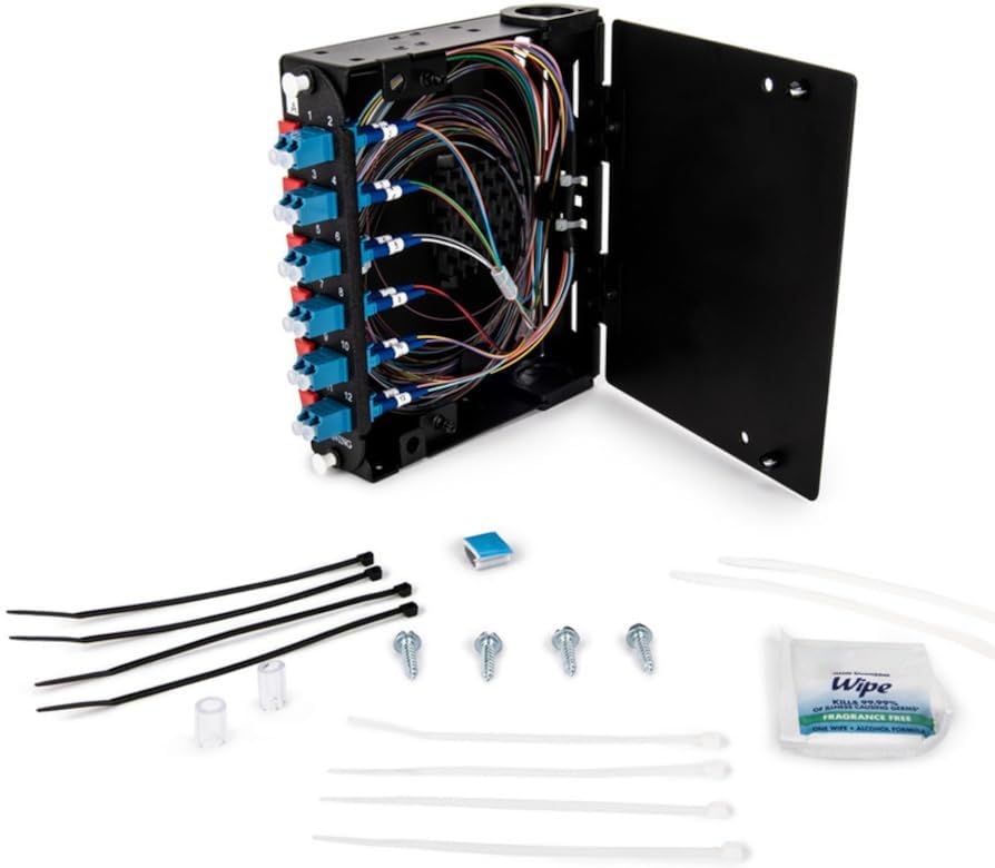 SPH-CS12-A9-P00RE Fiber Splice Housing 12-Fiber, Singlemode OS2, LC Duplex, Compact, Stackable