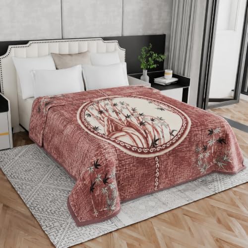 Image of Signature Special Limited Edition Super Soft Double Layered Blanket - 1100 GSM Winter Luxury - Reversible, Ultra Warm & Plush - King & Single Bed (Dusty Rose, Double)