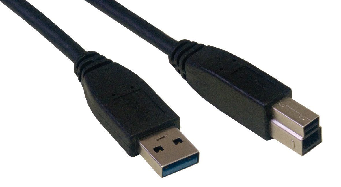MCL 3m A/B Plug USB 3.0 Superspeed Cable - Black