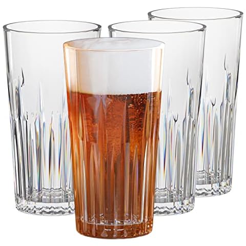 Asashizen Plastikgläser 400 ml stapelbares 4er-Set, Acryl-Wassergläser, perfekt für Kinder, die Saft, Wasser, Camping, tragbare Becher Cover