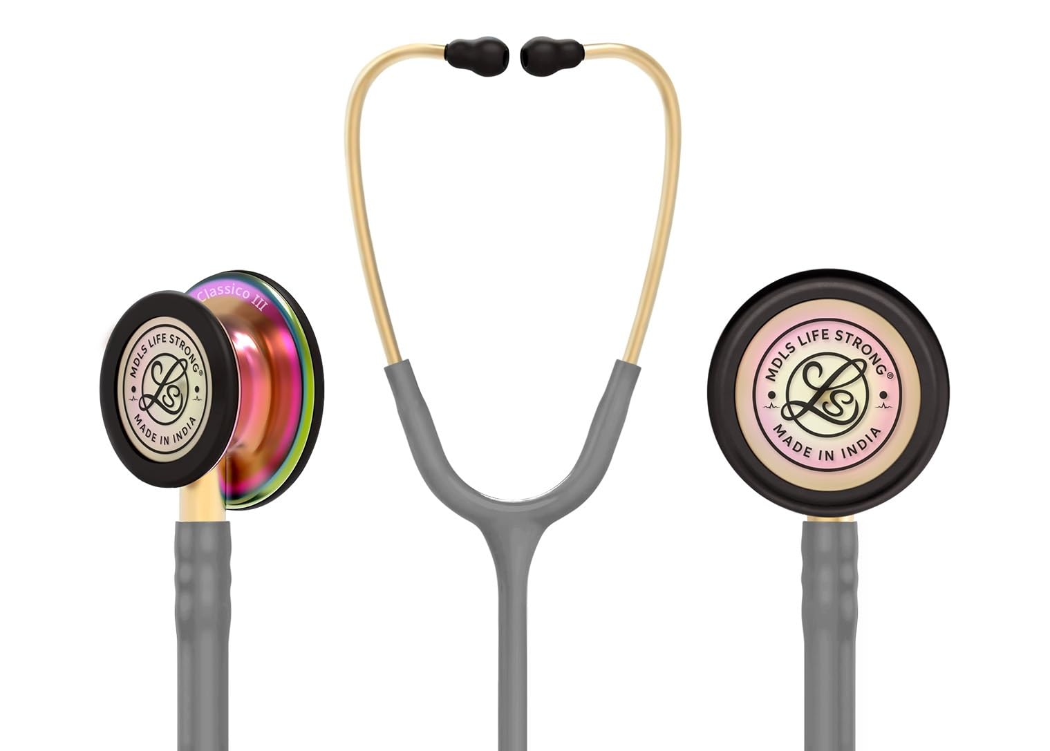 MDLS Life Strong Classico lll Rainbow Light Wait Chest Pies Stethoscope, Stainless Steel Dual-head stethoscope For Nurses/Students/Doctors Acoustic Stethoscope (Grey) (B0D7LYKK32) Amazon Price History, Amazon Price Tracker