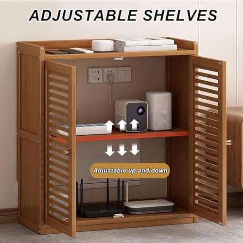 Mueble oculto para router y gestion de cables con estante ajustable 7
