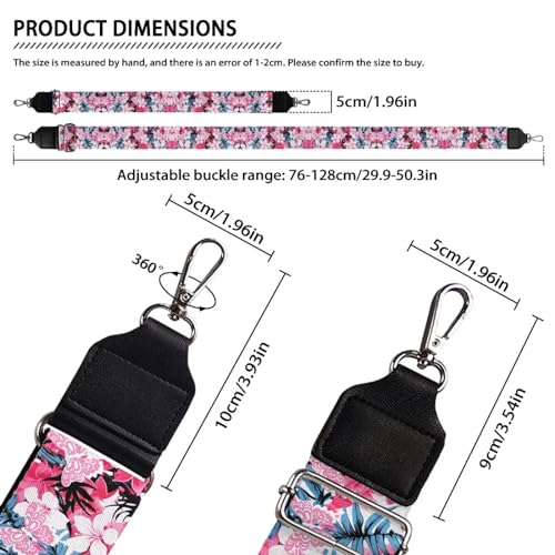 Image of Adjustable Purse Strap for Women, Crossbody Wide Handbag Strap Replacement, Sturdy Bag Strap with Silver Hardware