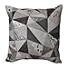 Sagebrook Home 20X20 Leather, Geo Patch Decorative Pillow, Multi, Square, Leather, Contemporary, 20" L X 1" W X 20" H, Geometric