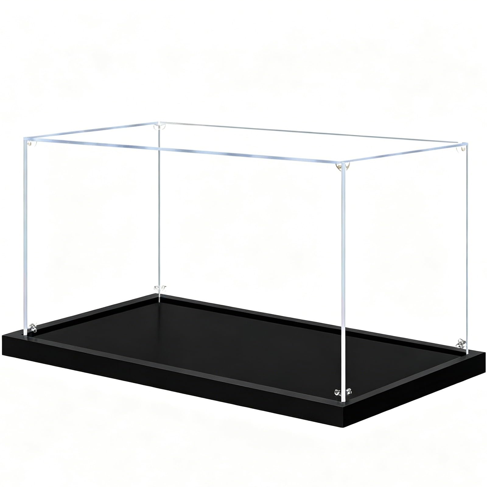 24X24X24 20X20X20 20X16X20 16X16X16 Inch Extra Large Clear Acrylic Organizer Box Display Case, Dustproof Protection Showcase for Collectibles, Cube Display Box Stand(Black,12x12x12"/30x30x30cm)