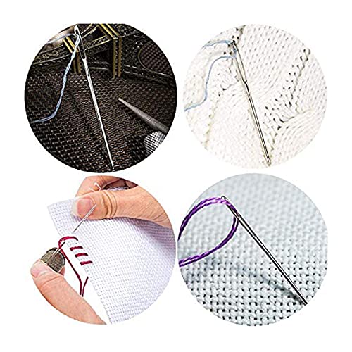 15 Aiguilles à Grands Yeux Pour Tricot Et Crochet - 3 Tailles (5.2cm, 6cm, 7cm) En Acier Inox, Avec Boîte De Rangement