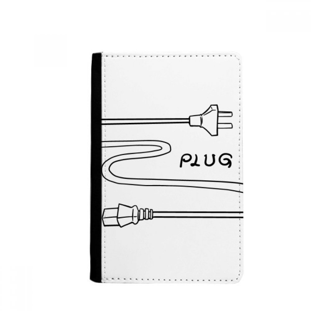 Double Hole Plug Line Hand-drawing Passport Holder Notecase Burse Wallet Cover Card Purse